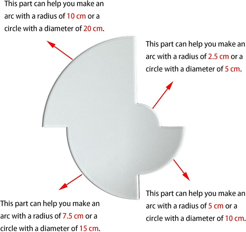spansee Circle and Arcs Quilting Templates, Quilting Rulers, Sewing Templates for DIY Quilting Sewing Crafts, Quilting Supplies, Helps You Create Circles and Arcs in Four Sizes - Image 2